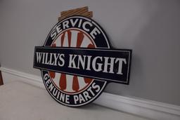 Willys Kinight (Genuine Parts) porcelain double sided sign