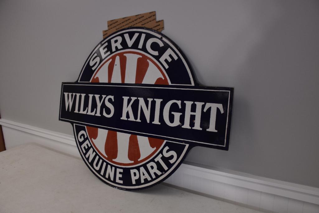 Willys Kinight (Genuine Parts) porcelain double sided sign