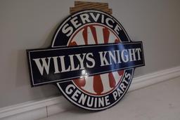 Willys Kinight (Genuine Parts) porcelain double sided sign
