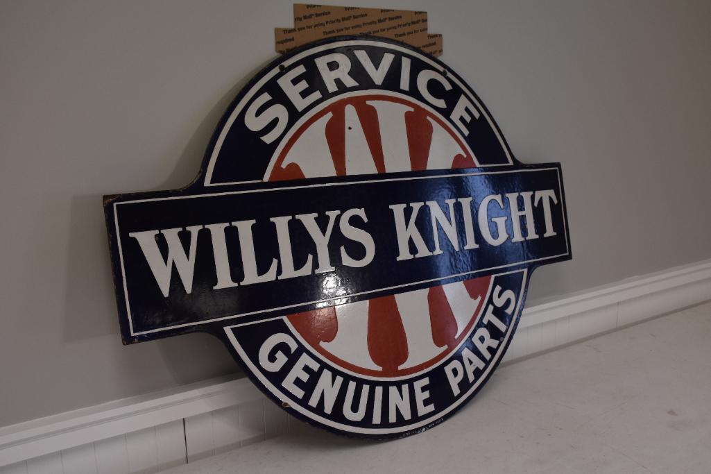 Willys Kinight (Genuine Parts) porcelain double sided sign