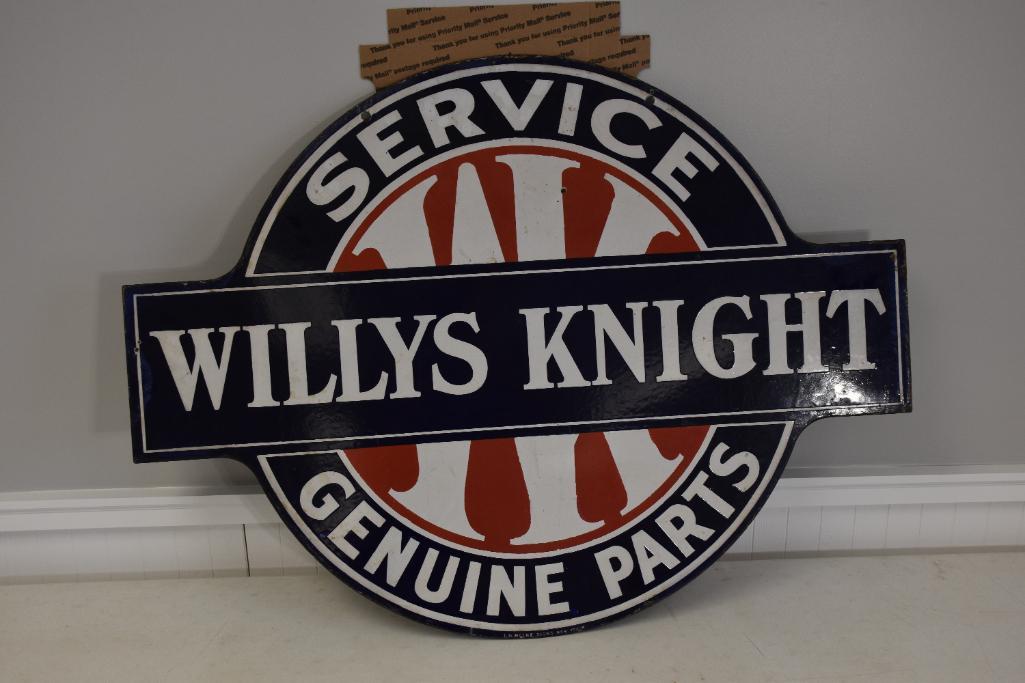 Willys Kinight (Genuine Parts) porcelain double sided sign