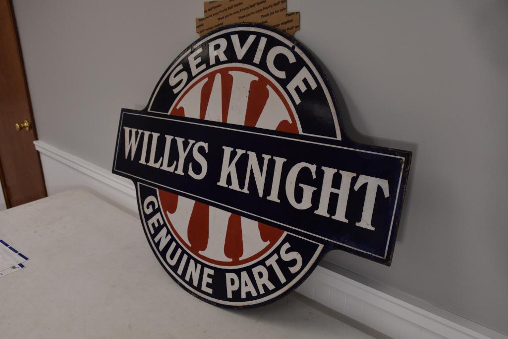 Willys Kinight (Genuine Parts) porcelain double sided sign