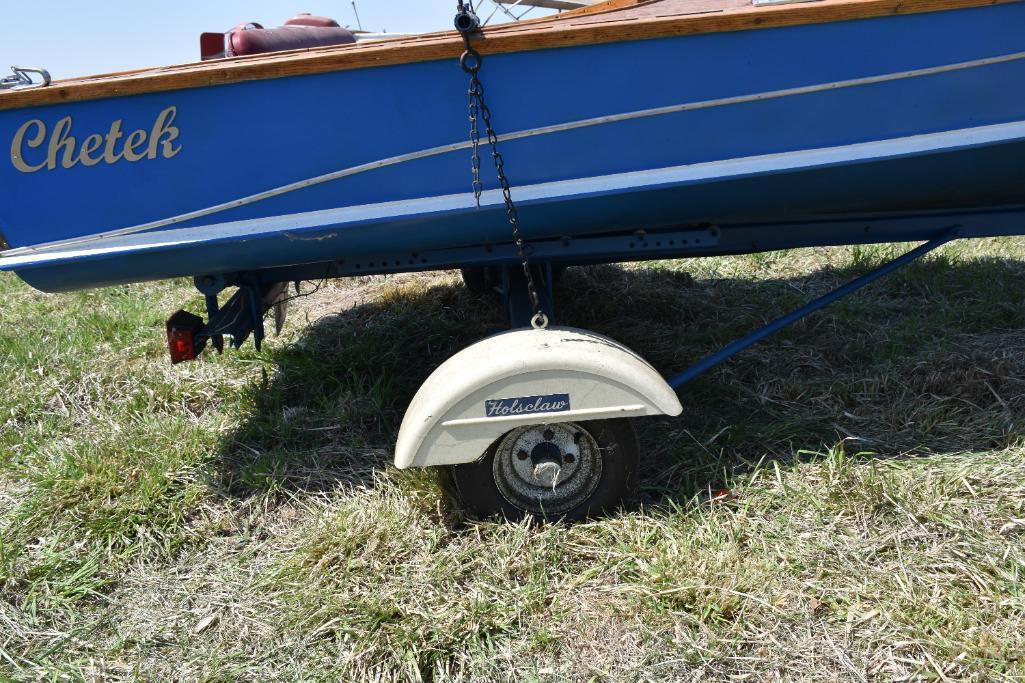 1956 Chetek 12 ft. Wooden runabout outboard with trailer
