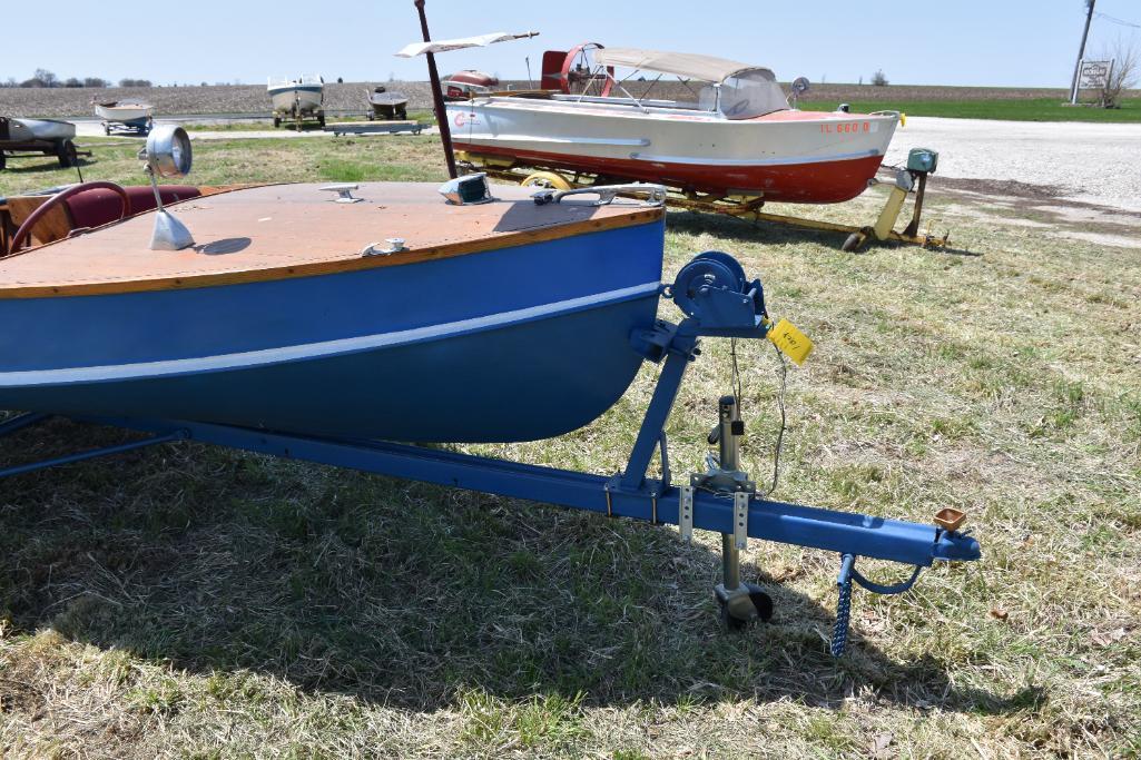 1956 Chetek 12 ft. Wooden runabout outboard with trailer
