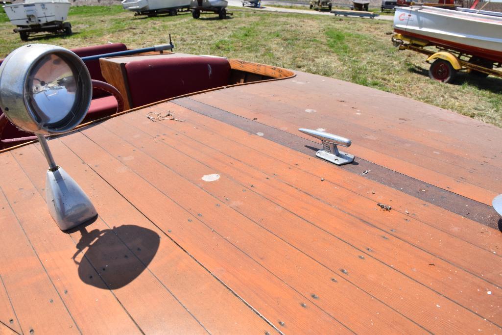 1956 Chetek 12 ft. Wooden runabout outboard with trailer