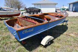1956 Chetek 12 ft. Wooden runabout outboard with trailer