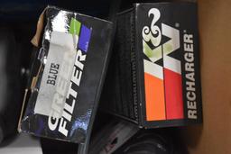 Box of Filters, Lubricants, and Engine Oil Priming Tools