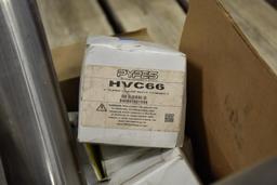 Box of Misc. Auto Parts to Include: 3" band clamps, exhaust pipes, universal hangers, etc.
