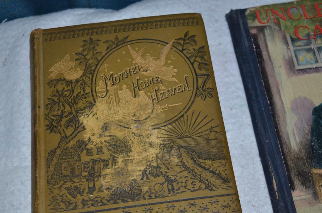Antique books to include Mother Goose & Uncle Tom