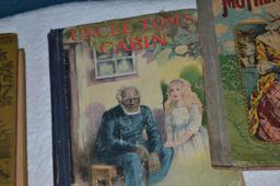 Antique books to include Mother Goose & Uncle Tom