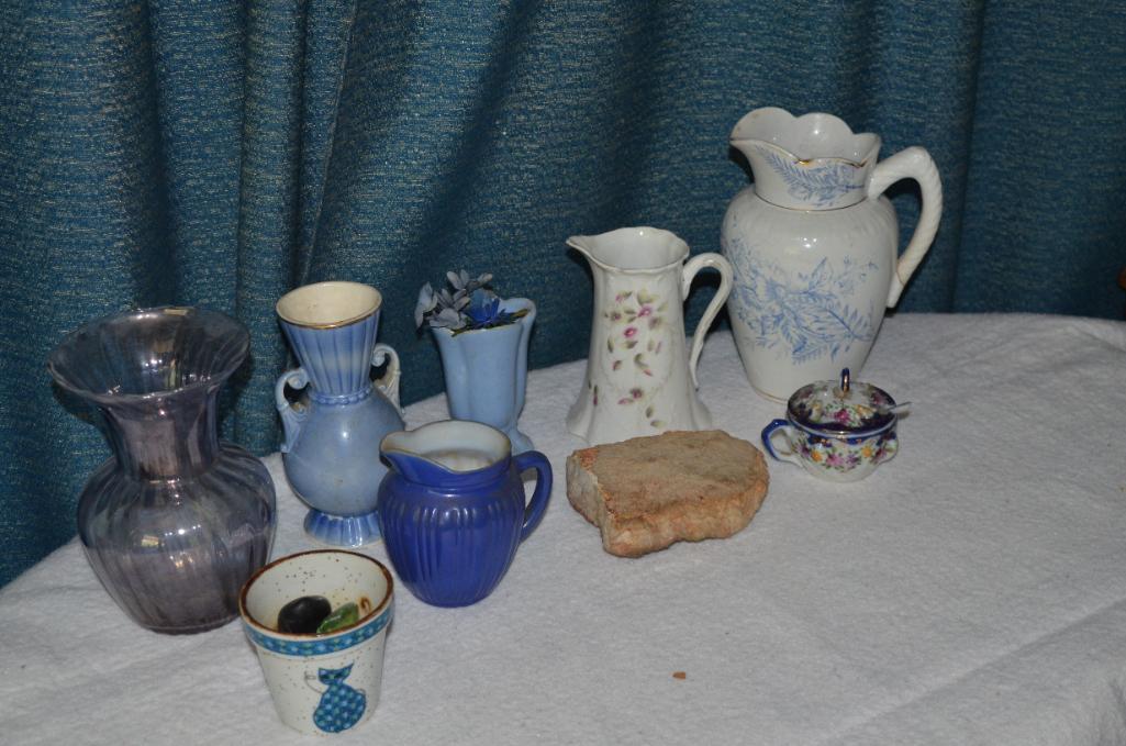 Pitchers, glassware, & other pottery