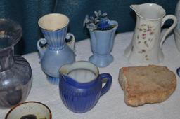 Pitchers, glassware, & other pottery