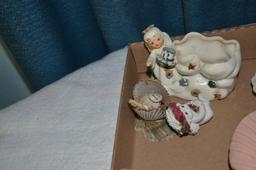 Marbles, wood items, & other pottery