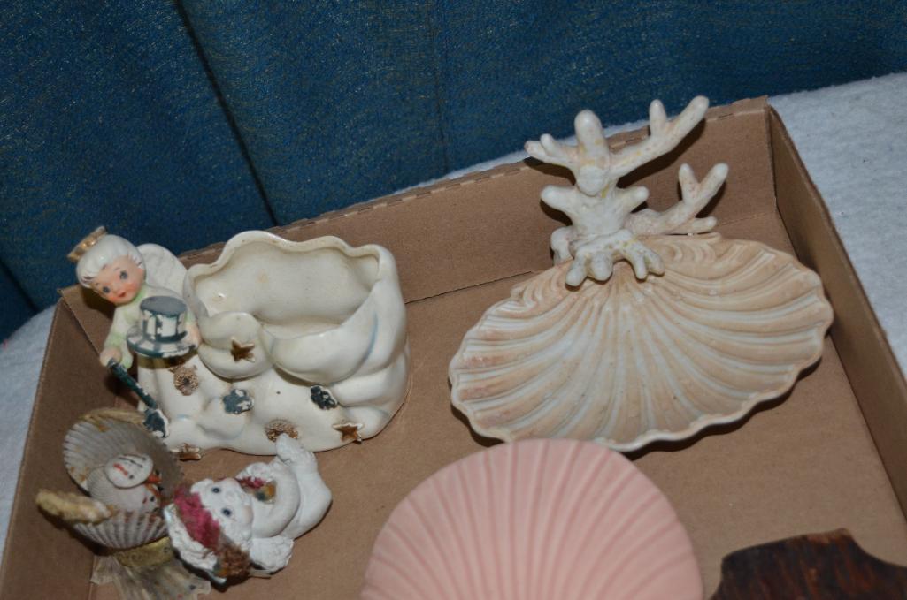 Marbles, wood items, & other pottery