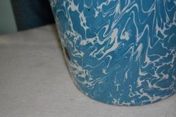Antique enamel bucket & ladles