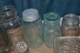 Fruit jars, nut grinder, etc.