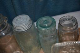 Fruit jars, nut grinder, etc.