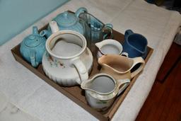 Pottery items to include pitchers
