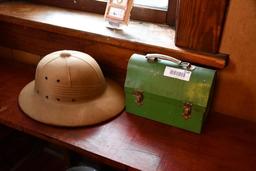 Pith hat & rustic lunch box