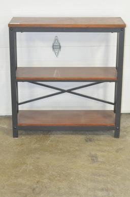 36 in. tall x 34 in. wide x 12 in. deep metal & wood industrial bookshelf