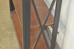 36 in. tall x 34 in. wide x 12 in. deep metal & wood industrial bookshelf