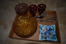 Quantity of glassware to include amber glass, red glass, etc.,
