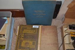 (3) Vintage geography books & atlas as pictured