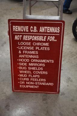 Not Responsible metal sign