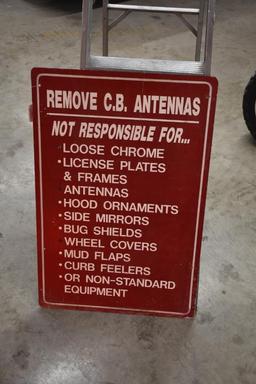 Not Responsible metal sign