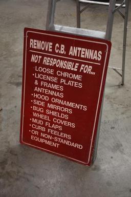 Not Responsible metal sign