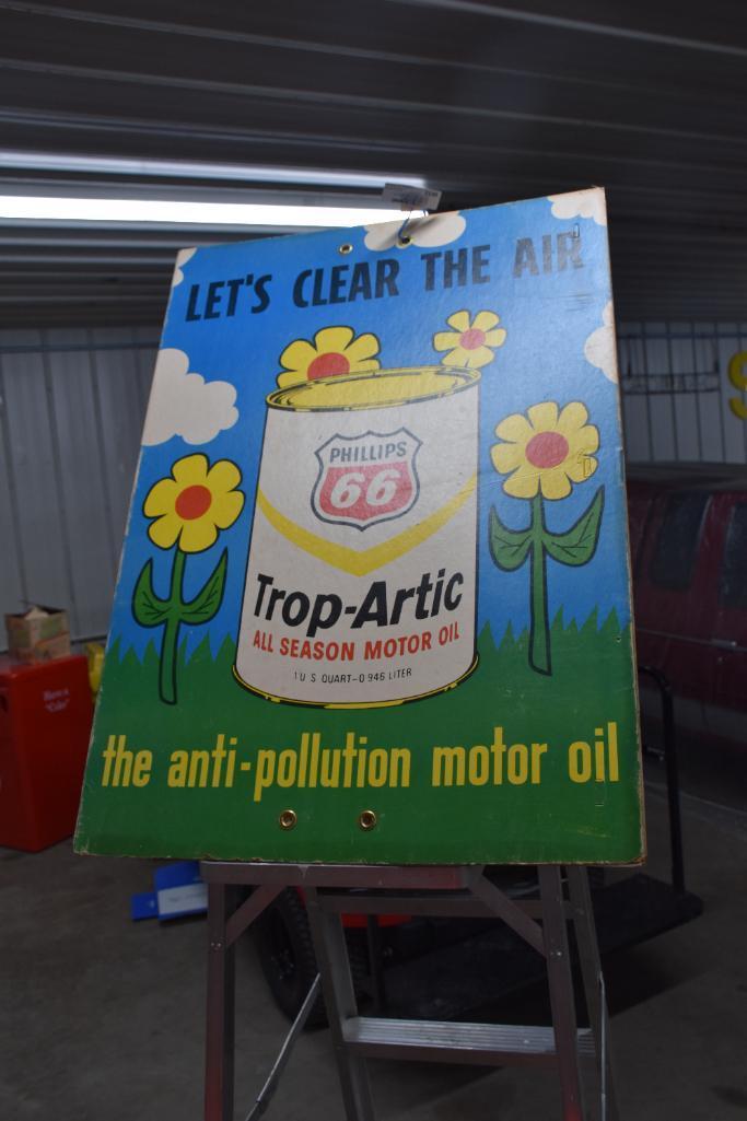 Phillips 66 double sided cardboard sign