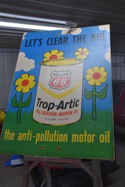 Phillips 66 double sided cardboard sign