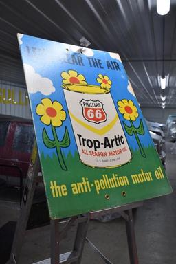 Phillips 66 double sided cardboard sign