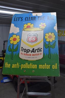 Phillips 66 double sided cardboard sign