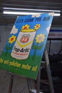 Phillips 66 double sided cardboard sign