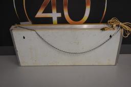 Victorian Tires single sided light up plastic face sign (Lights up and clock works)