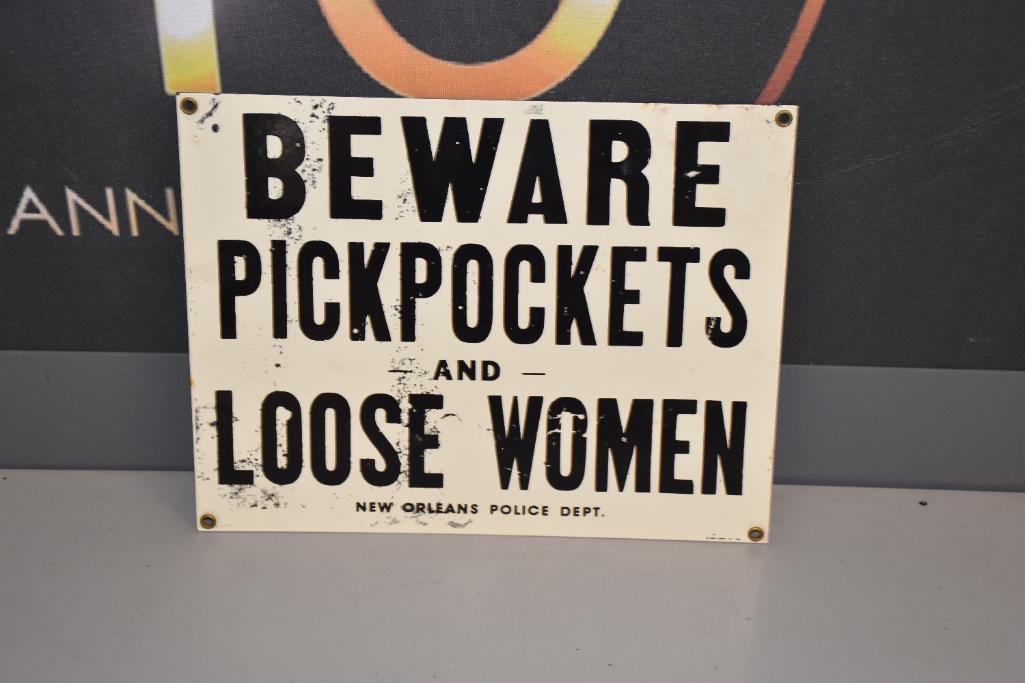 Beware porcelain reproduction sign