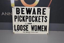 Beware porcelain reproduction sign