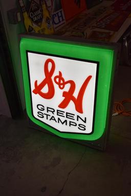 S&H double sided light up plastic faced sign (works)