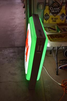 S&H double sided light up plastic faced sign (works)