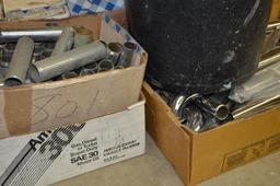Several boxes of chrome/ brass drain parts
