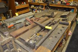 Contents on table to include: Early metal anvil/ forge tools Please view photos closely