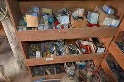 Small elec. Items in wooden cabinet, Sells complete