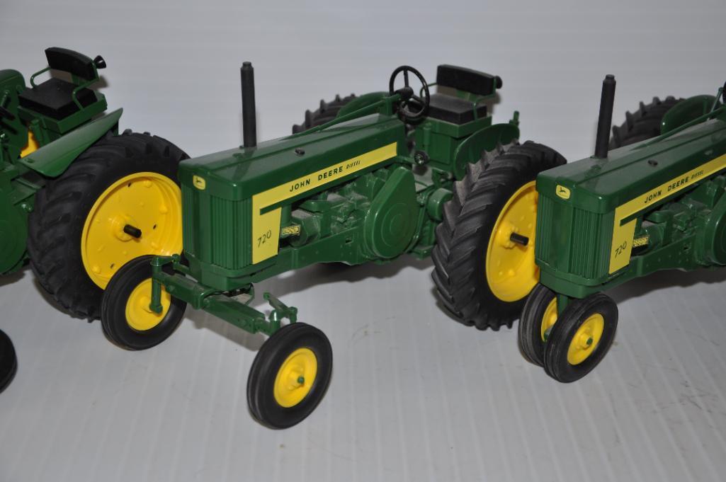 (4) John Deere 1/16 scale 2-cylinder toy tractors