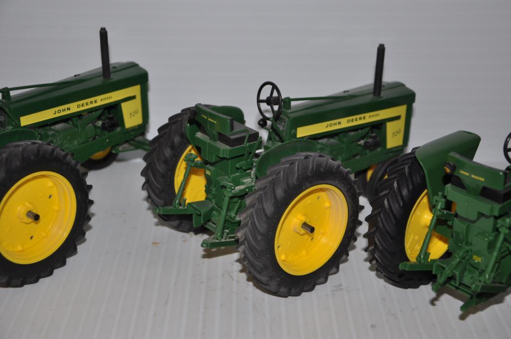 (4) John Deere 1/16 scale 2-cylinder toy tractors