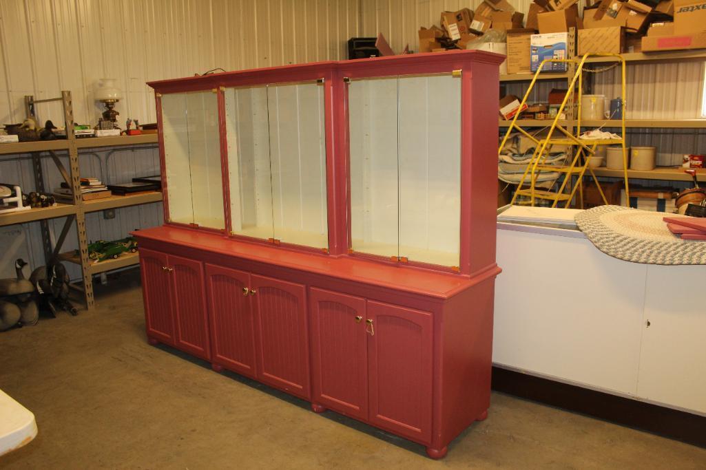 Glass Top Display Case With Bottom Doors
