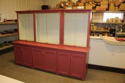 Glass Top Display Case With Bottom Doors