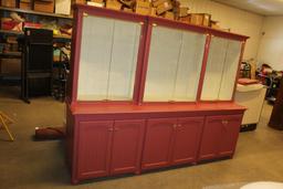 Glass Top Display Case With Bottom Doors