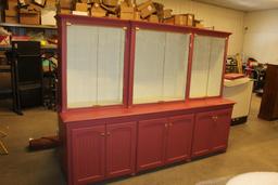Glass Top Display Case With Bottom Doors
