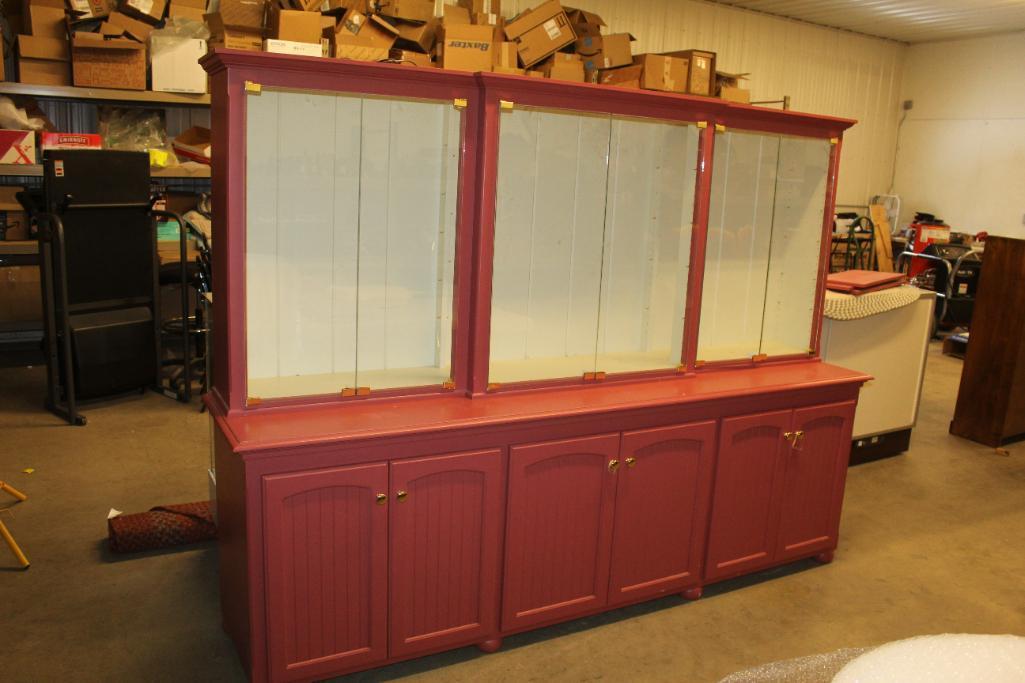 Glass Top Display Case With Bottom Doors